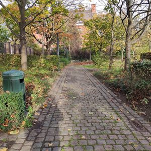Cobblestone path in a Brussels park (Belgium)