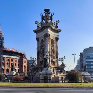Monumental Fountain in Plaça d'Espanya, Barcelona (Spain)