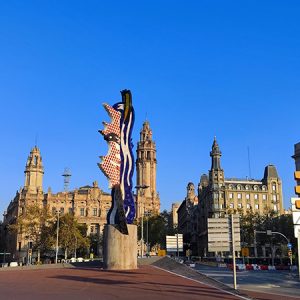 "The Head of Barcelona" sculpture in Barcelona (Spain)