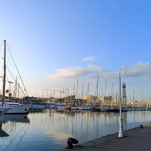 Port Vell, the old harbor area of Barcelona (Spain)