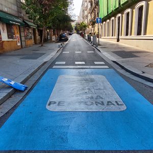 Pedestrian zone in Madrid (Spain)